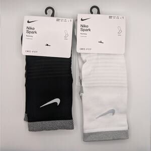 Nike Spark 2pk Cushion Running Ankle Socks - White/Black - W(11.5-13) M(10-11.5)